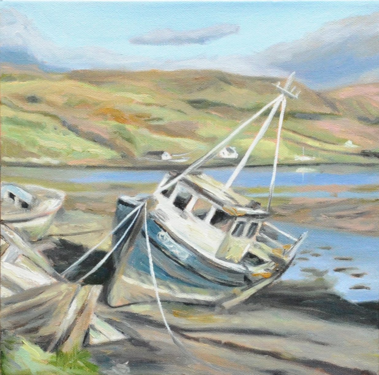 Jody Yashenko - Low Tide, oil 12x12 (Framed)