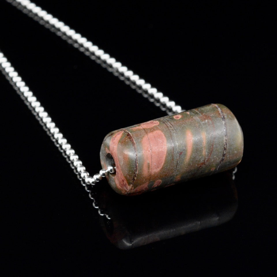 Jody Lyle - Medium Red Creek Jasper Bead on a Bead Chain, #3830