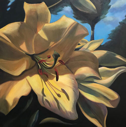 ***SOLD*** SOPHIE FRIEDA - Dance of light, oil on canvas 36x36 (not currently in gallery, available upon request)