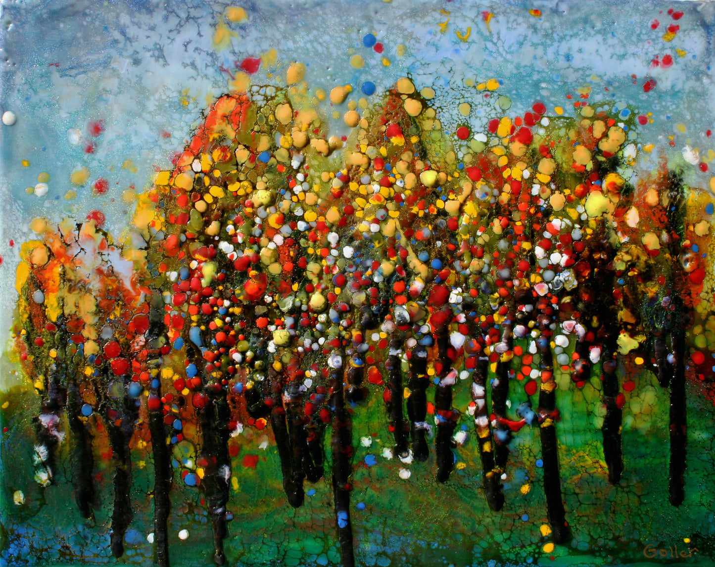 ***SOLD*** Dapple II - Encaustic/Mixed Media 11x14