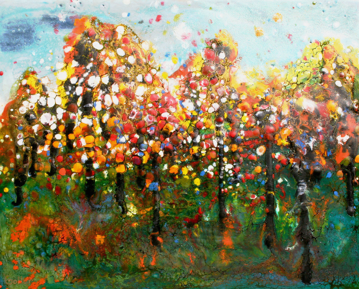 Prints available, original***SOLD*** Crest, encaustic/mixed media 24x24