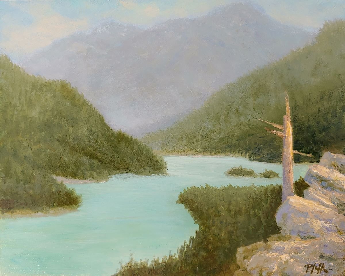 TIM PFEIFFER - Diablo Lake, North Cascades II, oil on panel, 8x10 (framed)