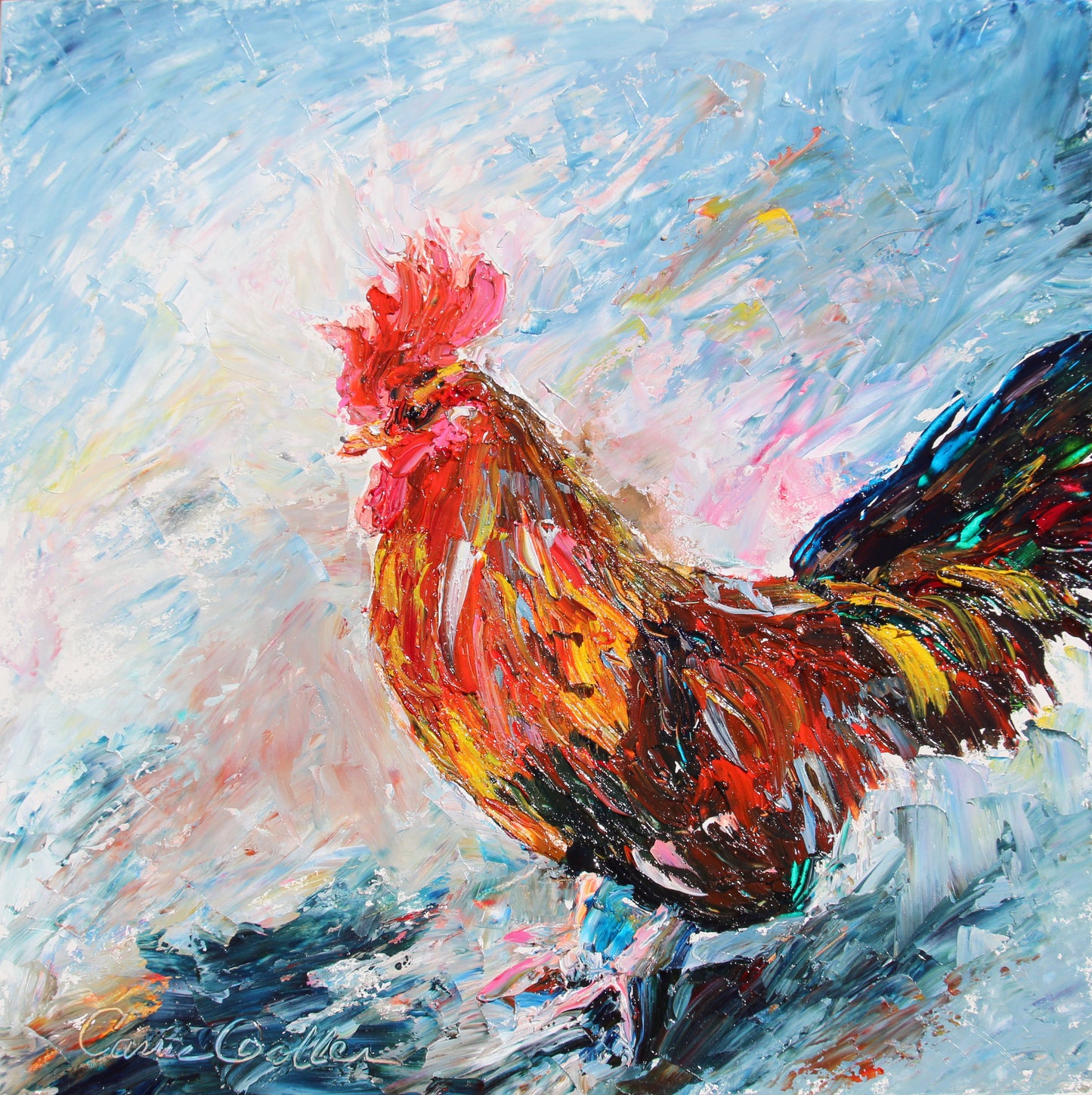 Prints available, original ***SOLD*** Diego el Fuego - Oil 12x12