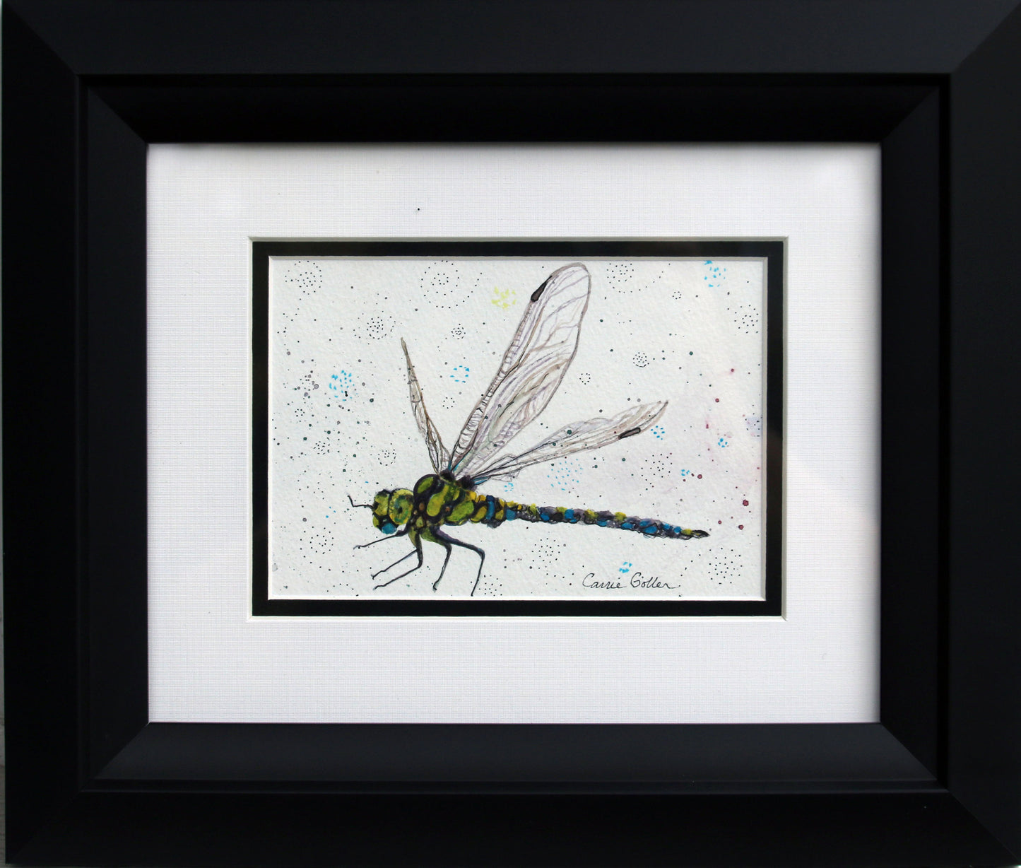 ***SOLD***Dragonfly - Original Watercolor - 5.5x8.5, framed 8x10