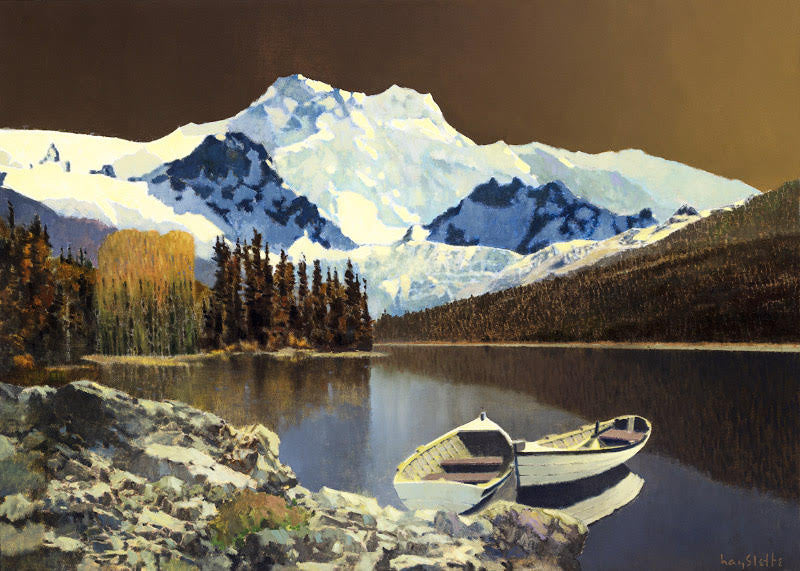 Prints available, original ***SOLD*** MAX HAYSLETTE - Dream of Lake Crescent (HMOC 1705) 30x42