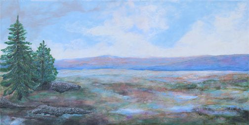 Carrie Goller - Earth-Sky-Stone, encaustic/mixed media 24X48