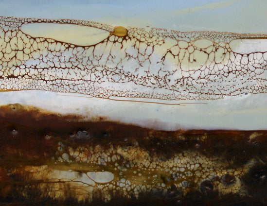 Carrie Goller - Earth Sky Sea, encaustic/mixed media 11x14
