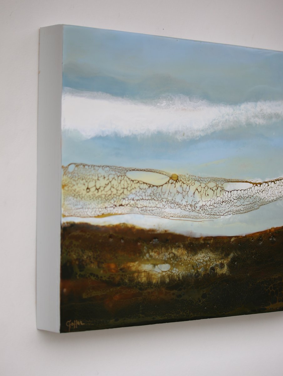 Carrie Goller - Earth Sky Sea, encaustic/mixed media 11x14