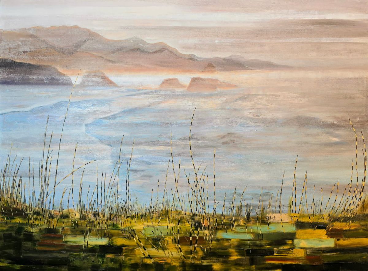 Jody Yashenko - Ecola Fog, Original Oil on gallery wrapped canvas, 30x40 (Framed)