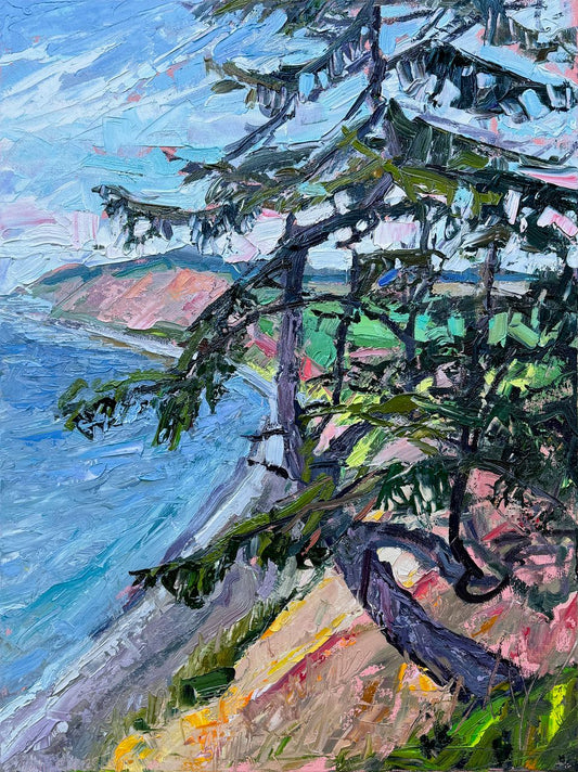 BRIAN MAHIEU - Effervescent Sunlight - Ebey’s Landing, Oil on Canvas, 24x18