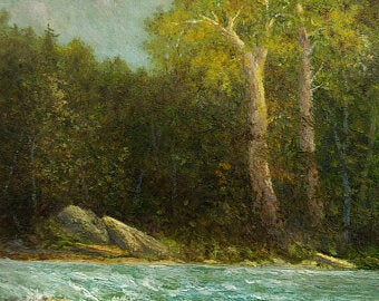 ***SOLD*** TIM PFEIFFER - Elwha River Morning, oil 8x10