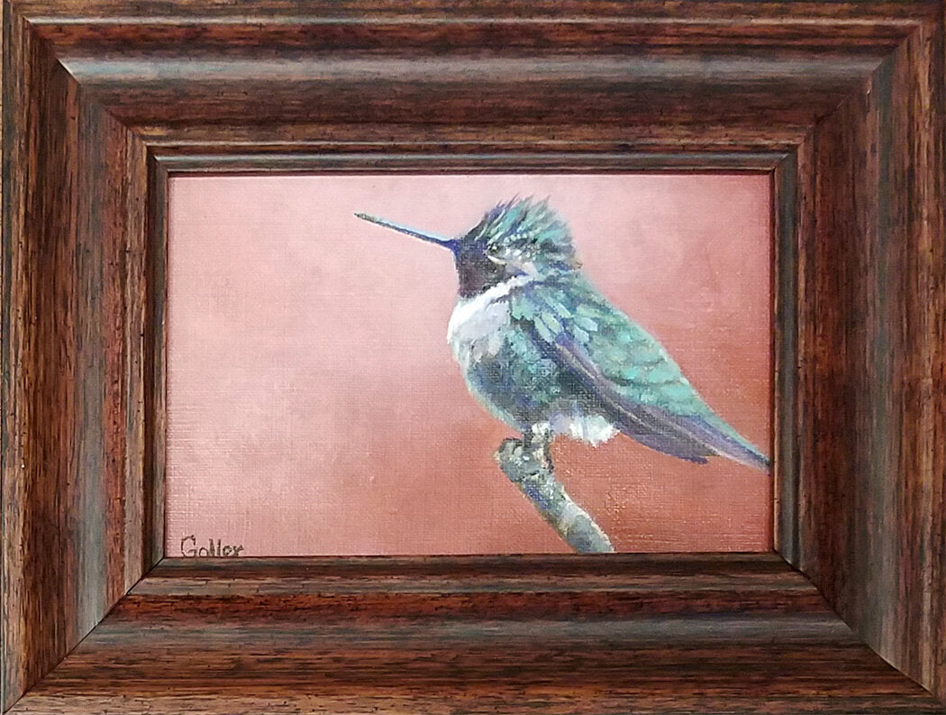 Prints available, original ***SOLD*** Carrie Goller - Emerald - 4x6 oil, original, framed