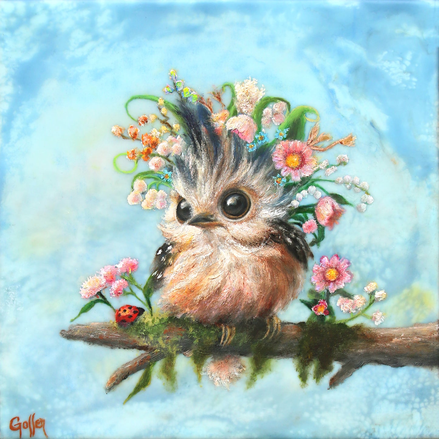 CARRIE GOLLER - Enid (Florifeorus Wowl) Print, Original size 8 x 8