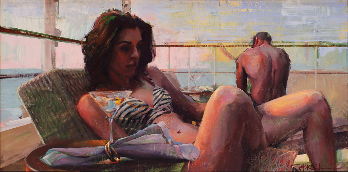 Gabriel Lipper - Extended Vacation, oil on panel 24x48