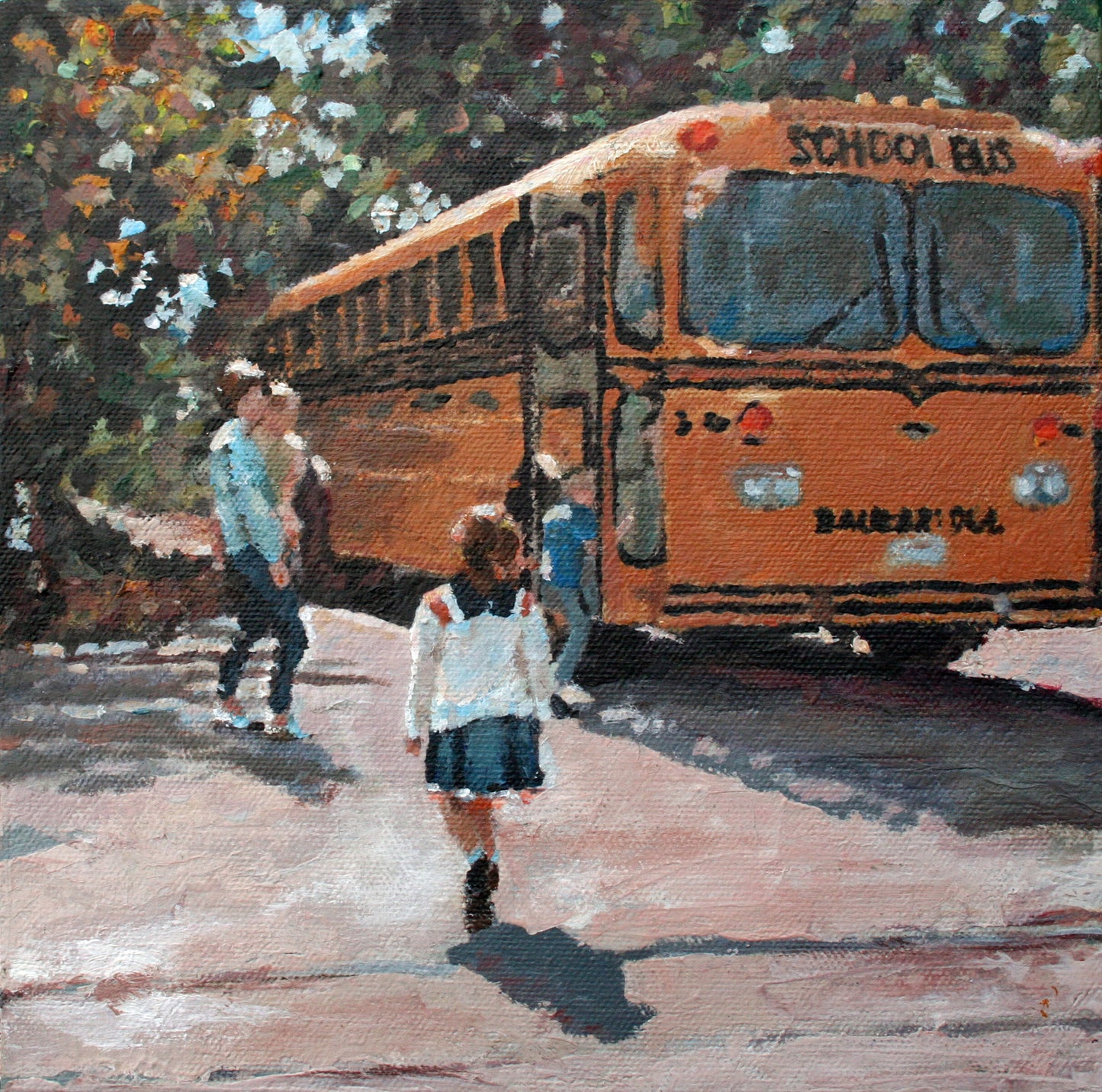 CARRIE GOLLER PRINTS - IMPRESSIONIST - FIRST DAY original mixed media, 8x8