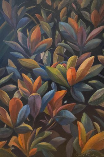 ***SOLD*** SOPHIE FRIEDA - Flamboyant Foliage, oil on canvas 36x24