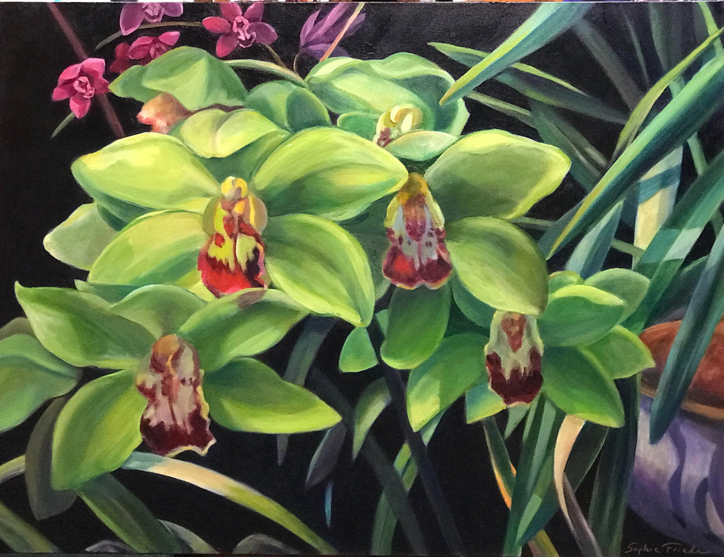 ***SOLD*** SOPHIE FRIEDA - Flamboyant Blooms, oil 30x40