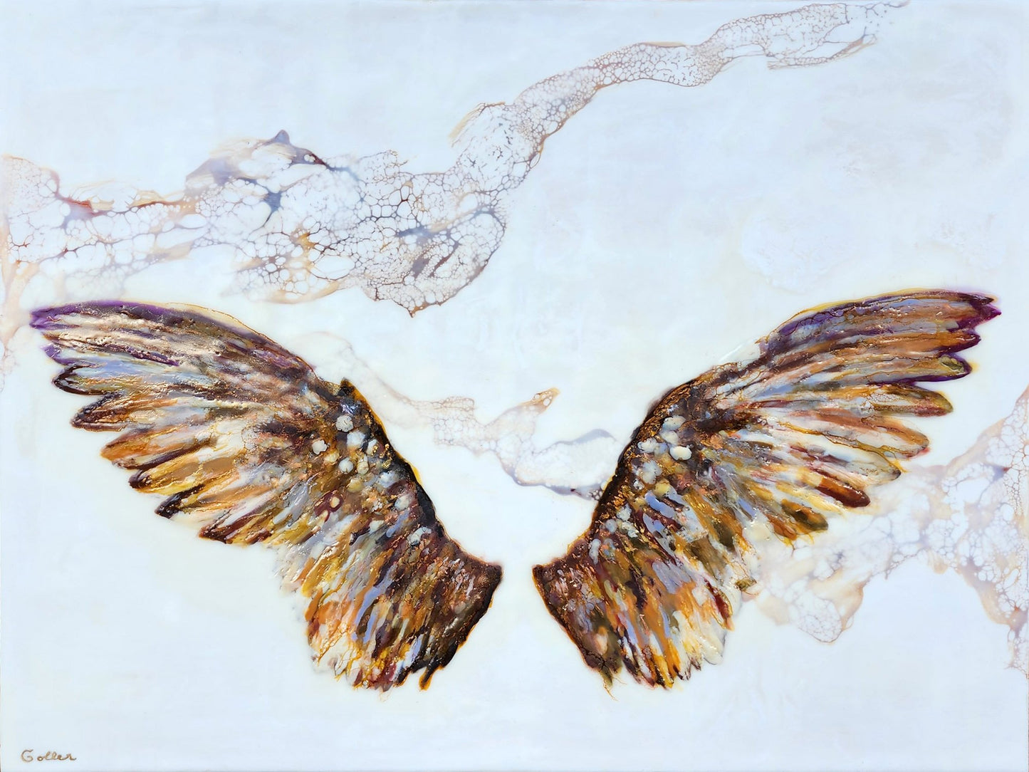Carrie Goller - Flight II, Encaustic/Mixed Media 18x24