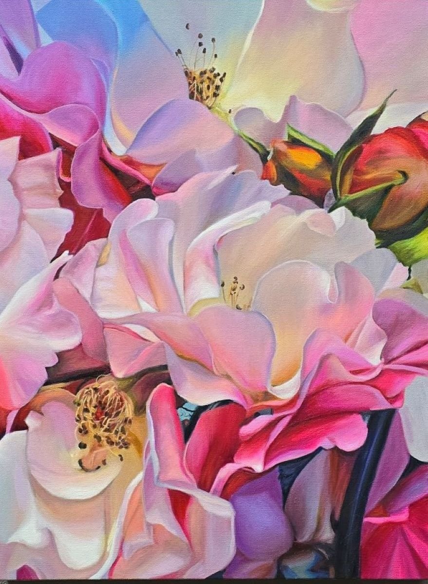 ***SOLD*** Jody Yashenko - 50 Shades of Pink, Oil on gallery wrapped canvas, 18x24
