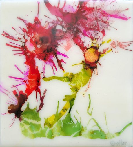 *** SOLD*** Carrie Goller - Floratanical III - Encaustic/Mixed Media 5.5x4.75