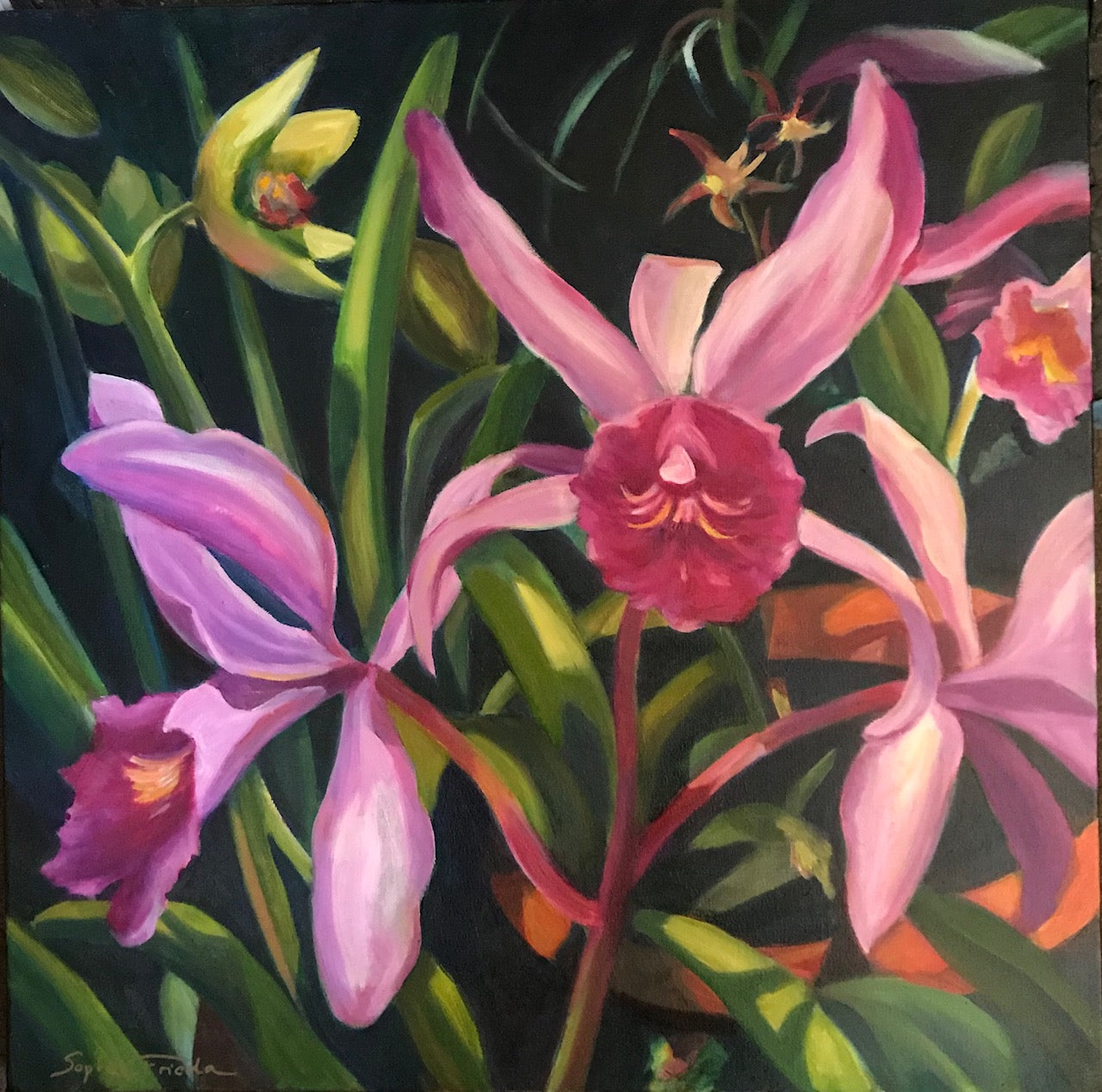 ***SOLD*** SOPHIE FRIEDA - Flowers of Love - Oil on Gallery Wrapped Canvas 24x24