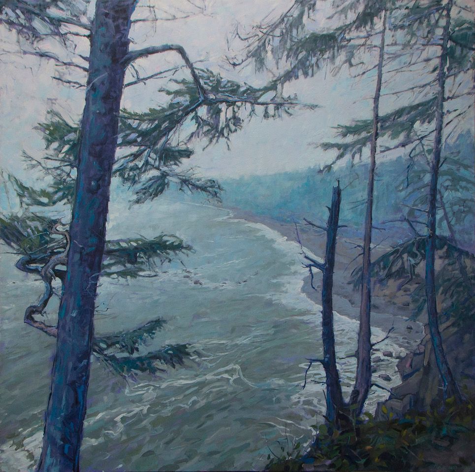Foggy Morning - Olympic Coast, Oil on Canvas, 48x48