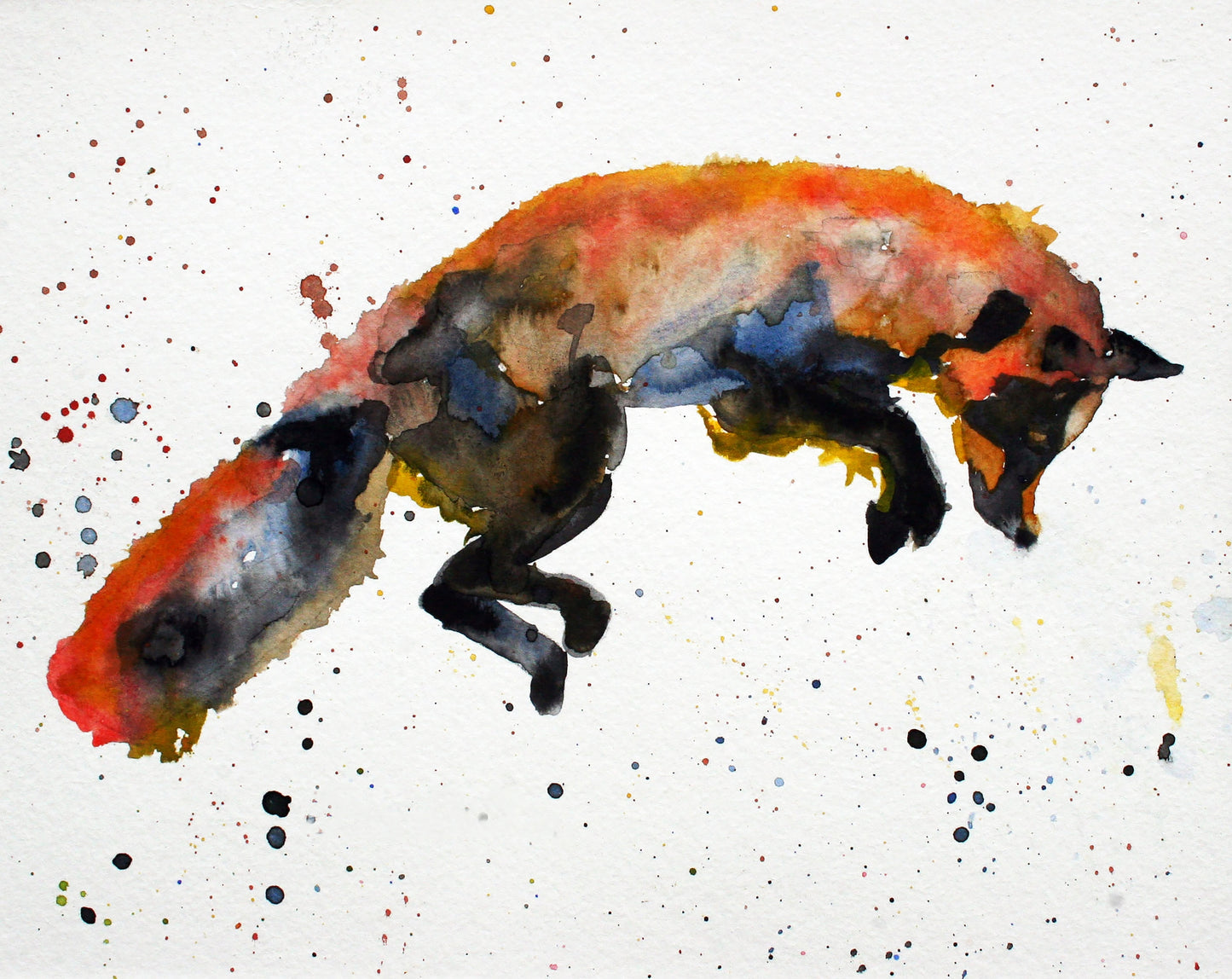 CARRIE GOLLER PRINTS - CREATURES - FOXY original watercolor, 8x10