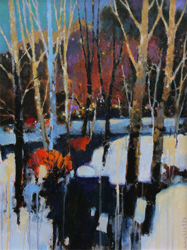 Prints available, original ***SOLD*** MAX HAYSLETTE - FRAGMENTS IN TIME, acrylic 24x18 (HMAC 1818)