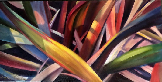 SOPHIE FRIEDA - Fun Flax - Oil on Gallery Wrapped Canvas 12x24x1.5