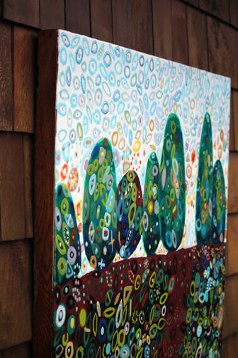 Prints available, original ***SOLD*** Garden Party - Encaustic 36x36