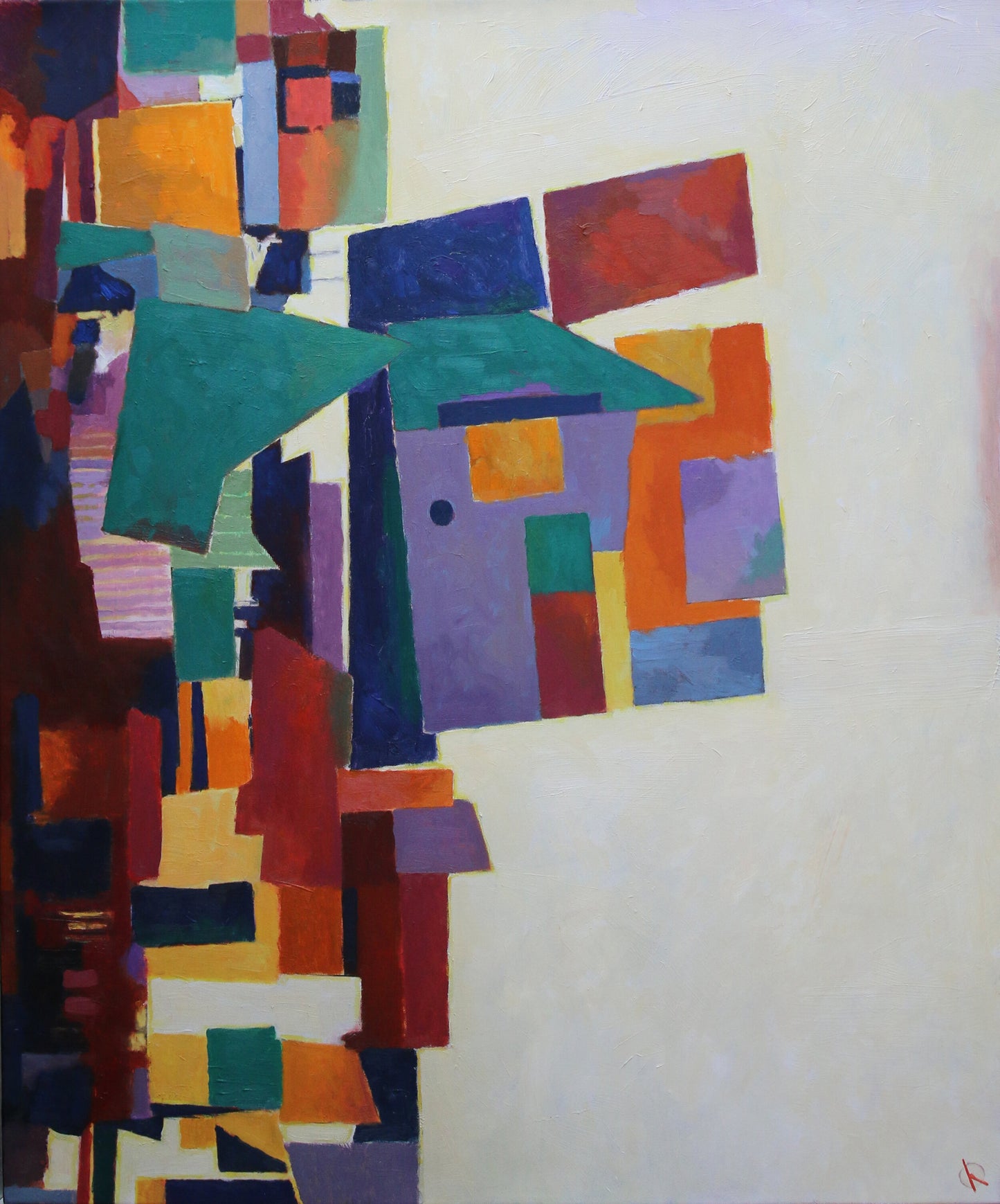 Prints available, original ***SOLD*** MAX HAYSLETTE - Mid Century Modern No. 140, The Gantry (HMOC 1209) oil 30x36