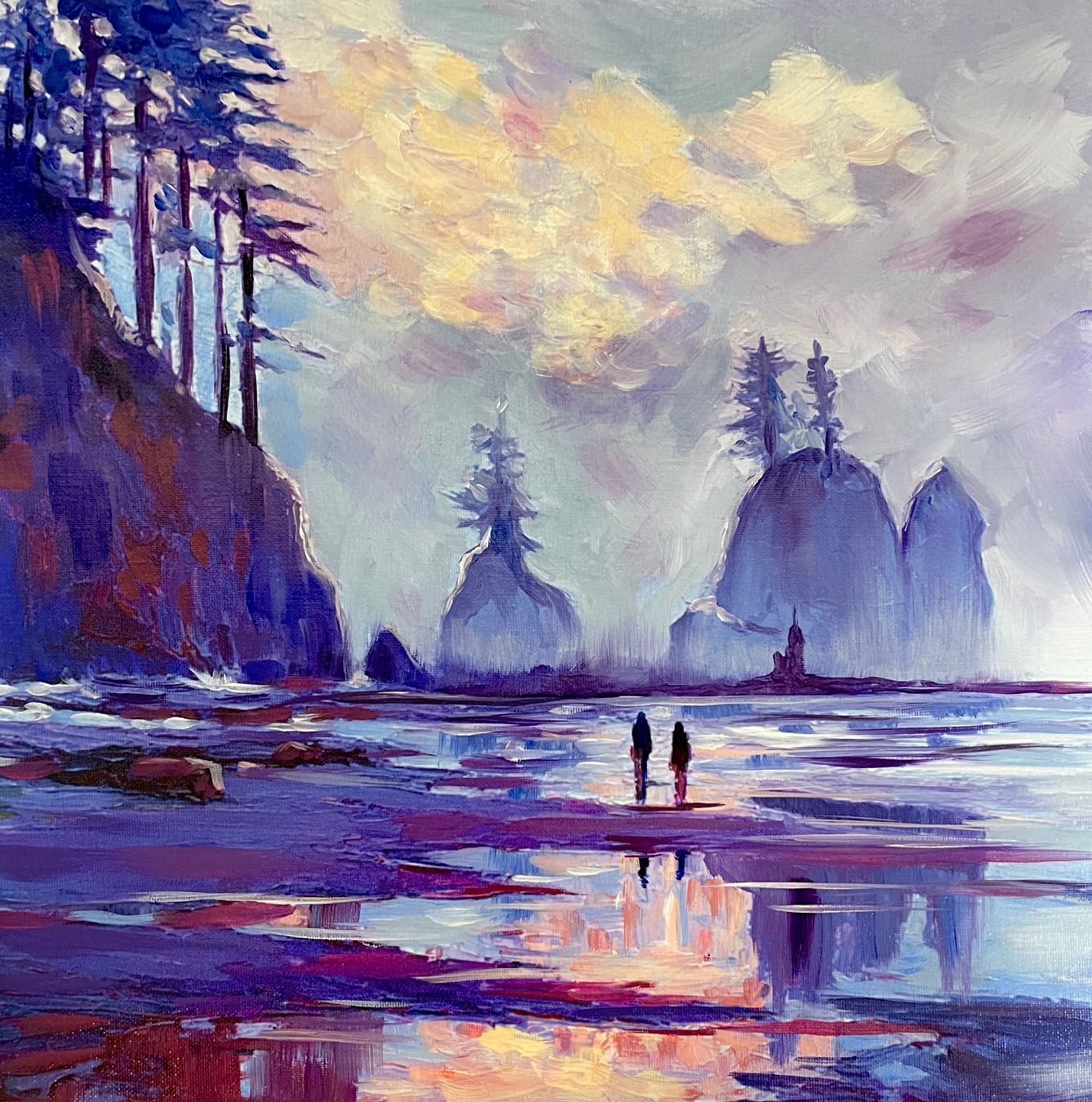 ***SOLD***JANDI SMALL -Ghosts in the Mist, Oil on canvas mounted to cradled birch panel, 16x16