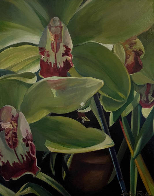 SOPHIE FRIEDA - Green Goddess, oil on canvas, 30x24