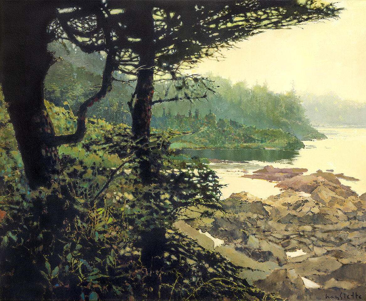 Prints available, original ***SOLD*** MAX HAYSLETTE - Eglon Morning (HMAC 1733) acrylic, 28x34