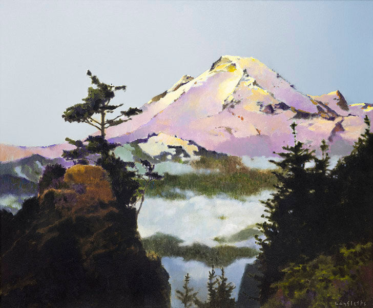 Prints available, original ***SOLD*** MAX HAYSLETTE - Mt. Baker in Winter No. 3 (HMAC 1737) acrylic, 28x34