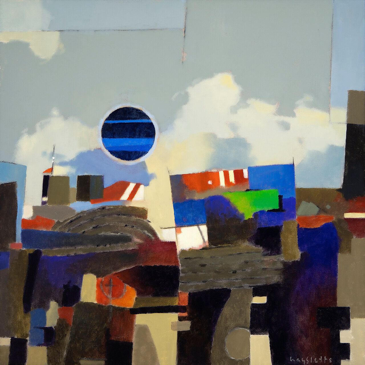 Prints available, originals ***SOLD*** MAX HAYSLETTE - Mid Century Modern No. 88 (HMAC 1741) acrylic, 20x20