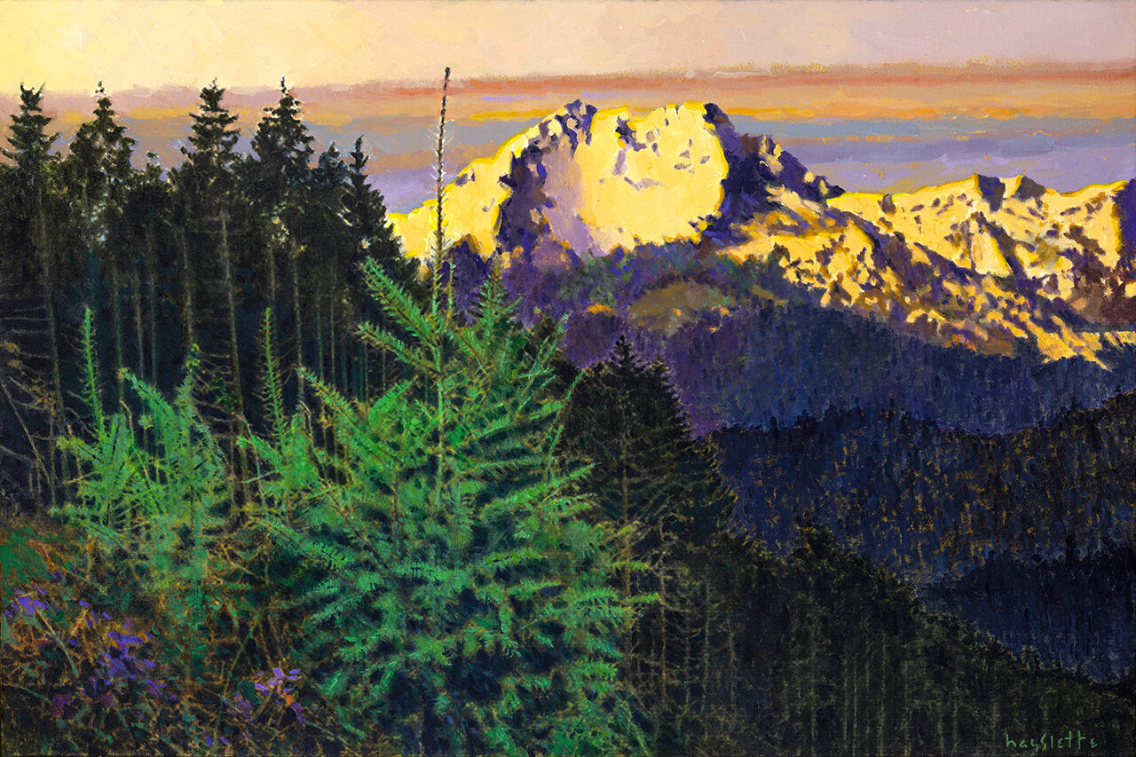 Prints Available, original ***SOLD***MAX HAYSLETTE - EVENING ON THE PENINSULA, acrylic 24X36 (HMAC 1817 )