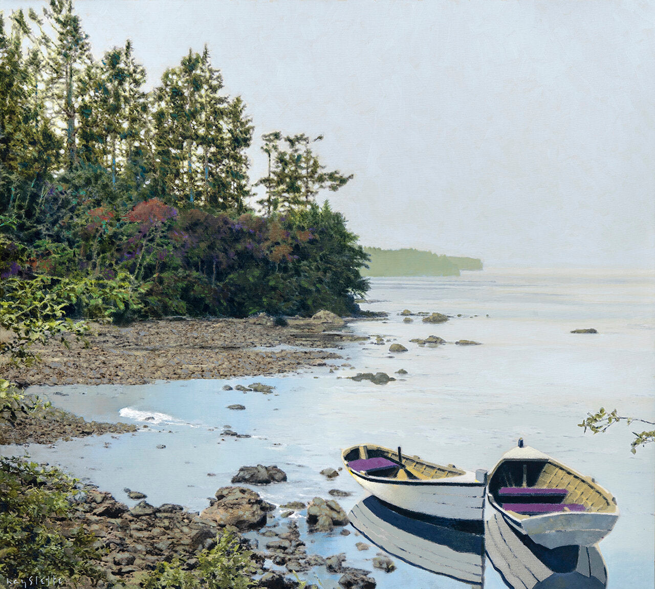 Prints available, original ***SOLD*** MAX HAYSLETTE, Olympic Afternoon, acrylic 36x40 (HMAC 1877)