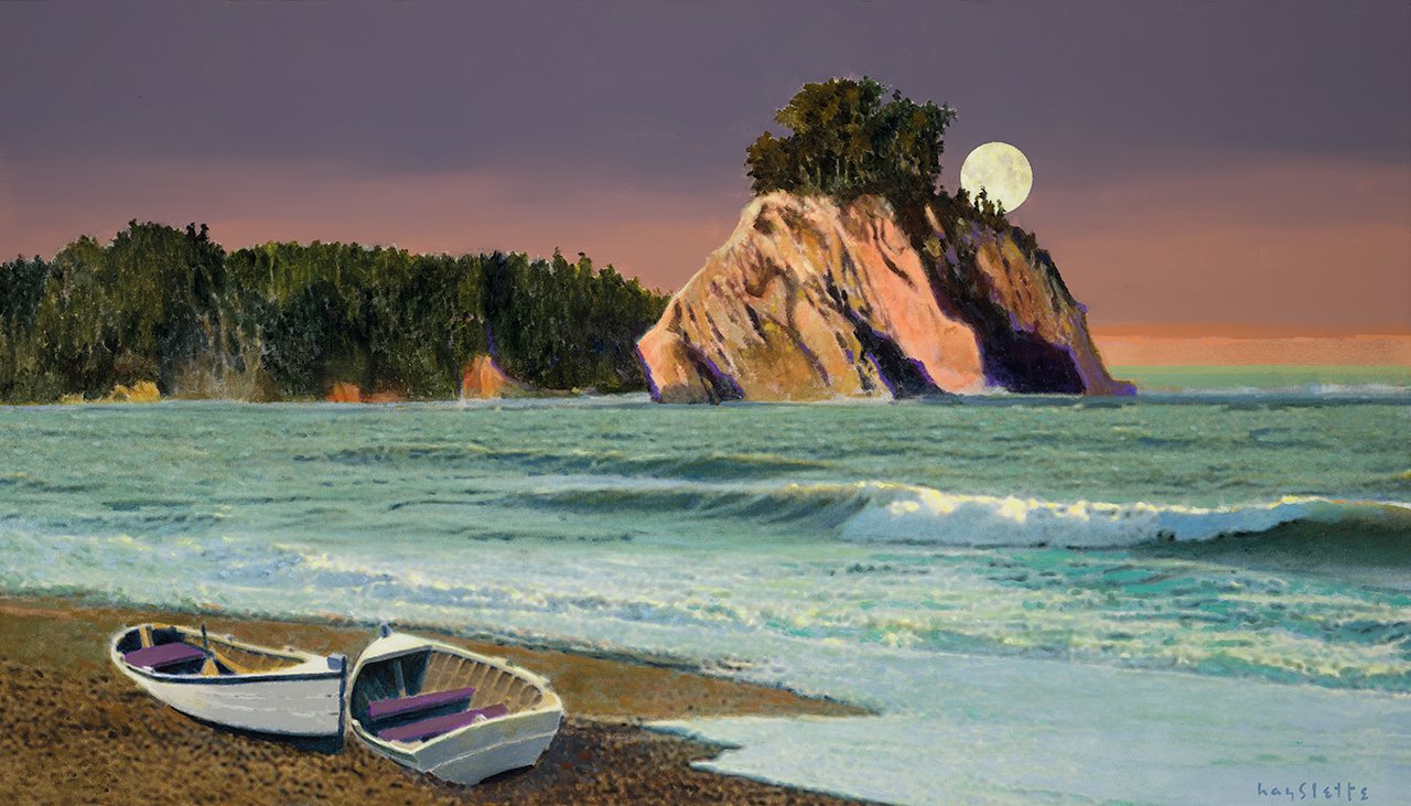 MAX HAYSLETTE - Harvest Moon, Giclee Print on Gallery wrapped Canvas, 24X42 HMAC 1941