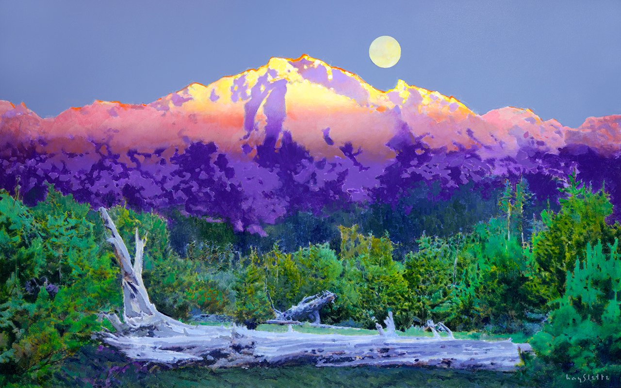 ***SOLD*** MAX HAYSLETTE - Moonlit Sonata, Acrylic HMAC 1964 30x48