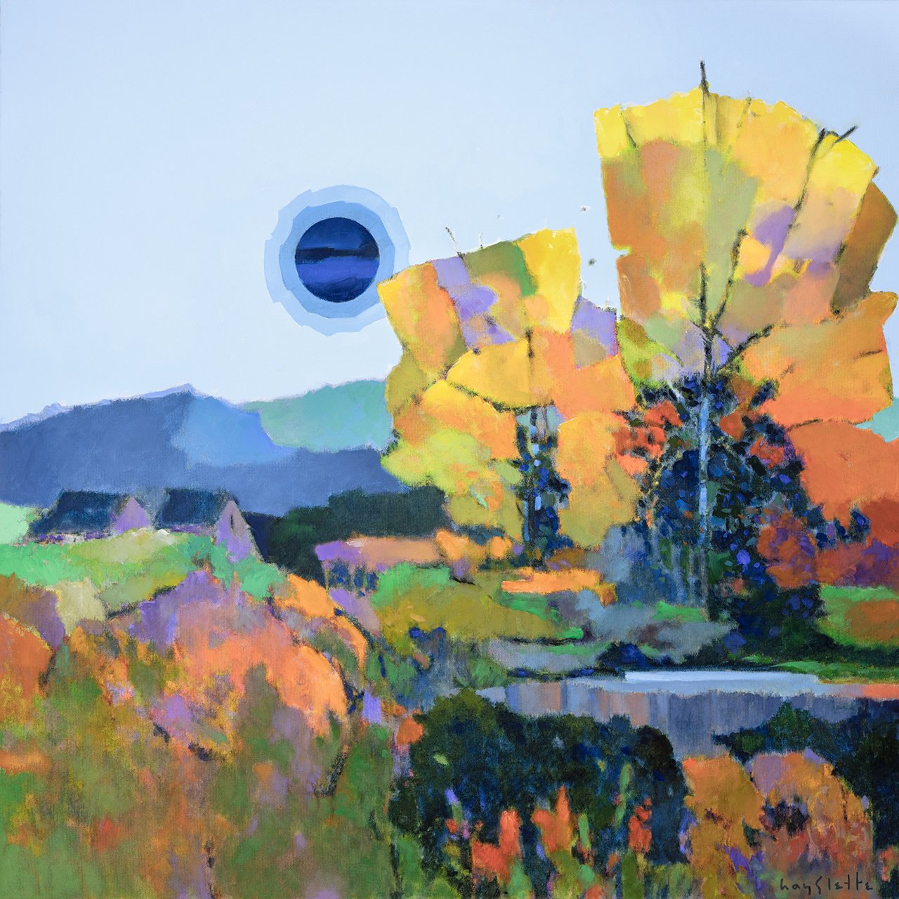 ***SOLD** MAX HAYSLETTE - Olympus Moon, 36X36 HMAC 1967