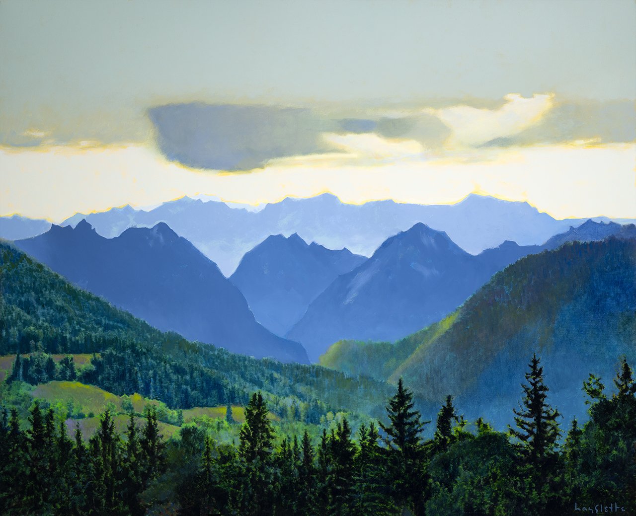 Prints available, original ***SOLD*** MAX HAYSLETTE - Summer in the Olympics, HMAC 1985 36x44