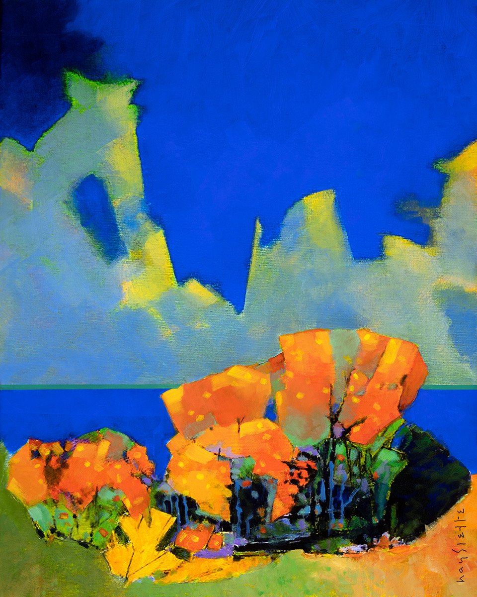 Prints available, original **SOLD*** MAX HAYSLETTE - Day at the Beach, HMAC 1998 20X16