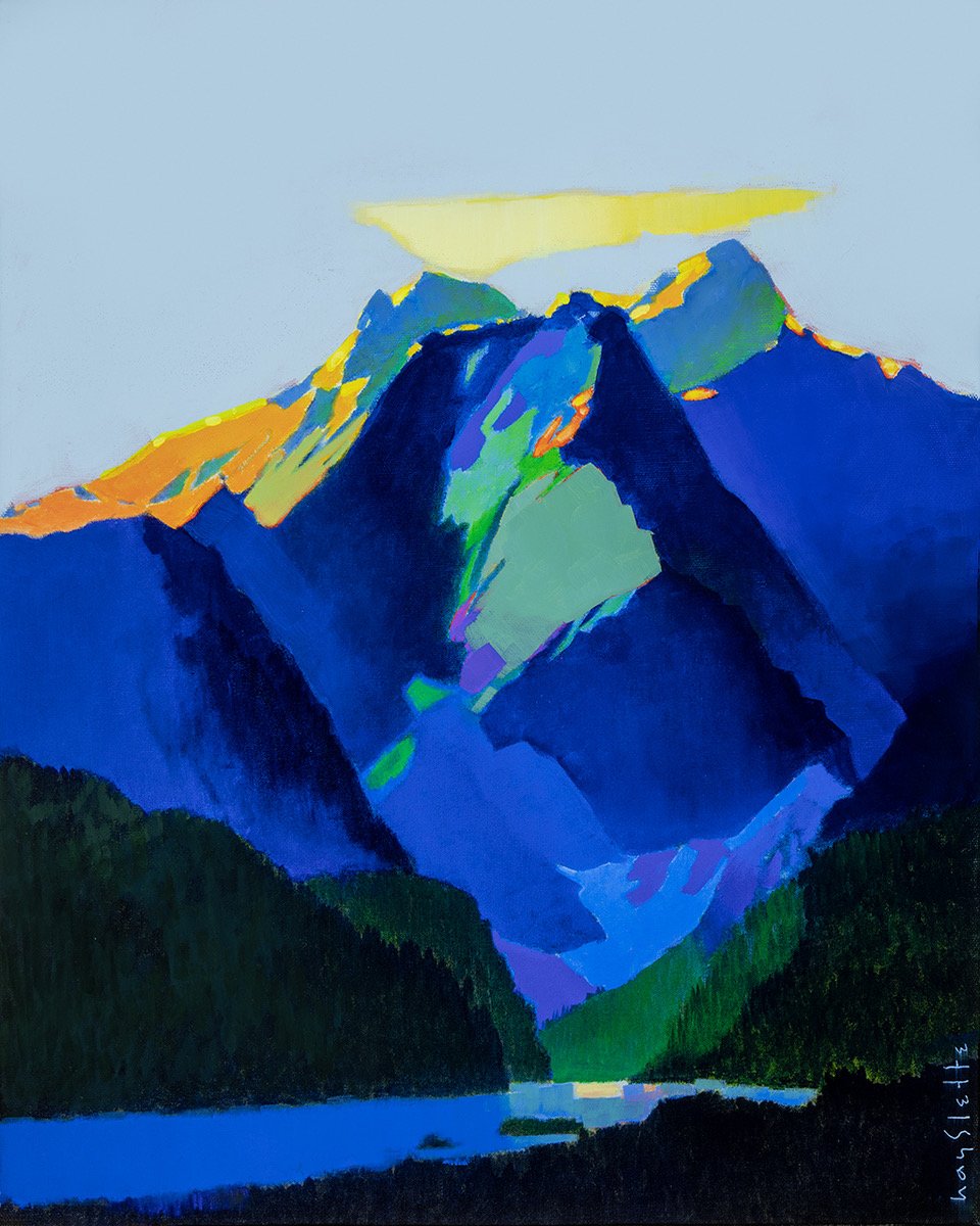 Prints available, original ***SOLD*** MAX HAYSLETTE - Olympus and the Hoh, HMAC 1999 20X16