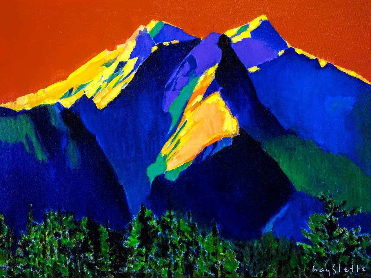 Prints available, original ***SOLD*** MAX HAYSLETTE - Olympus Gold 12X16 HMAC 2023