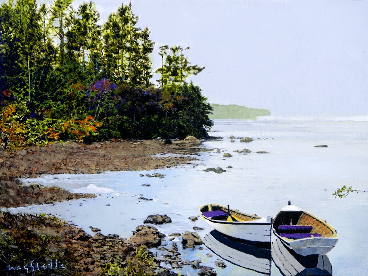 Prints available, original ***SOLD*** MAX HAYSLETTE - Olympic Afternoon, Acrylic 12x16, HMAC 2036