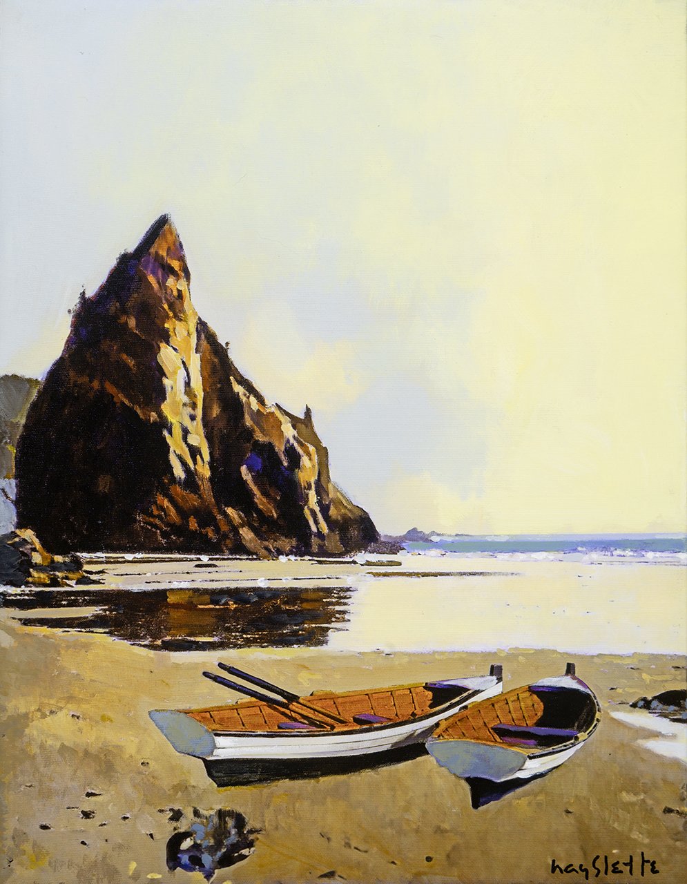 Prints available, original ***SOLD***MAX HAYSLETTE - Rendezvous at Ruby Beach, Acrylic 18x14, HMAC 2038