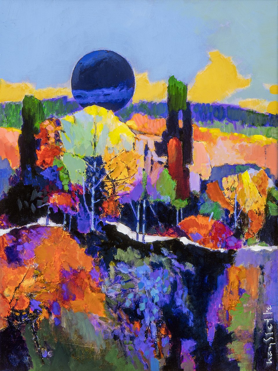 Prints available, original ***SOLD*** MAX HAYSLETTE - Olympus Moon Study No. 4, HMAC 2048, 16x12