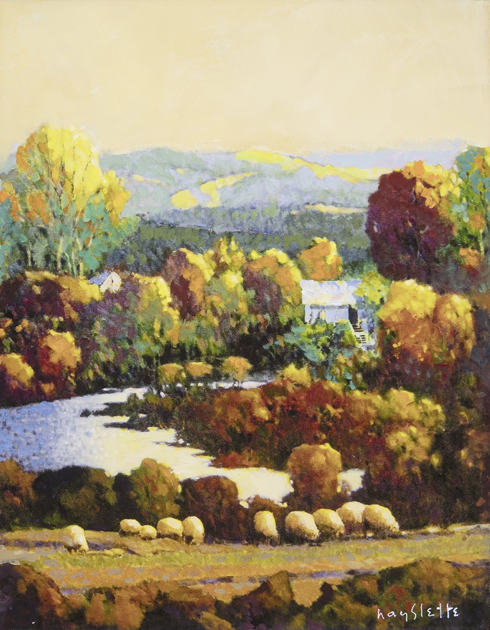 Prints available, original ***SOLD*** MAX HAYSLETTE - Little Clear Creek 18X14 HMAC 2049