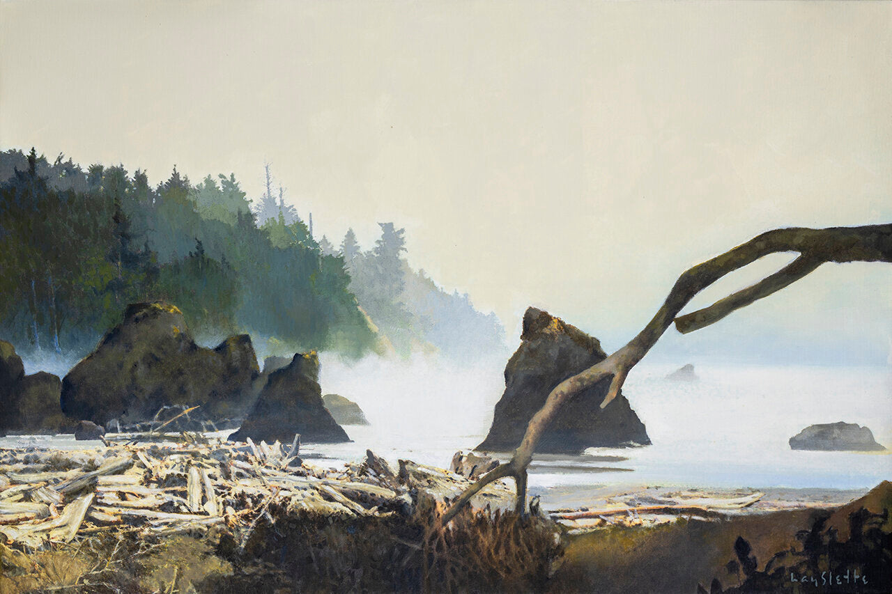 Prints available, original ***SOLD*** MAX HAYSLETTE, MORNING NEAR KALALOCH 24X36 (HMAC 1805)